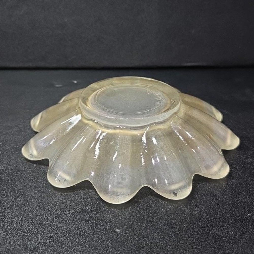 Frosted Clear Petal‎ Design Trinket Dish, Vintage Floral Plate, Made In USA Tray - Picture 9 of 11